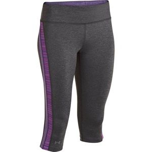 Under Armour Women's Sonic Varsity Capri - Carbon/Purple Leggings
